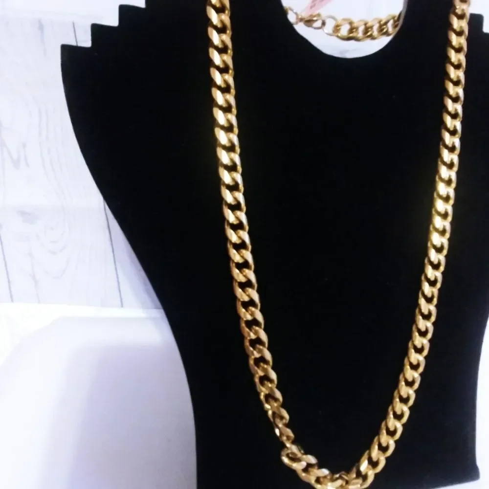 ION Plated YG  Curb Necklace 24 in